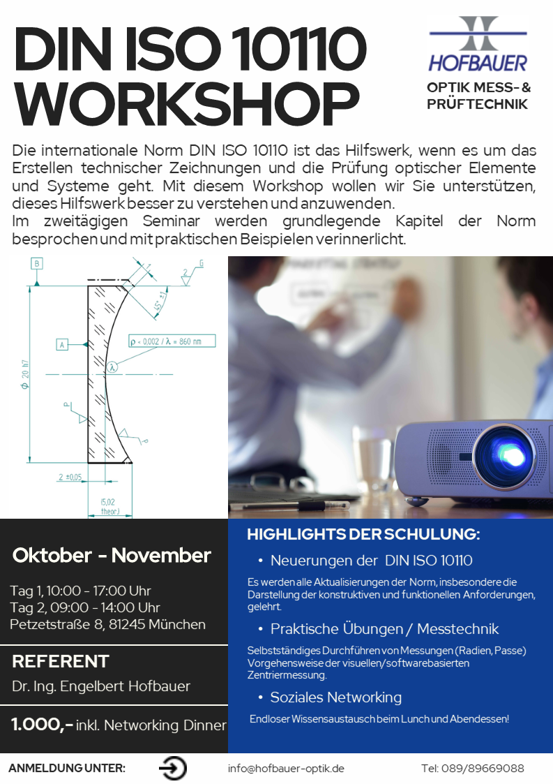 DIN ISO 10110 Workshop Flyer